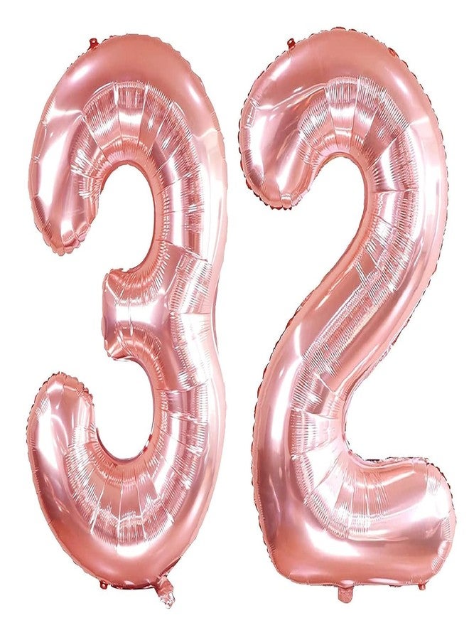 أون بلو بالون فويل رقم 32 مقاس 32 بوصة قابل للنفخ، لون ذهبي وردي، زينة للحفلات - Image 1